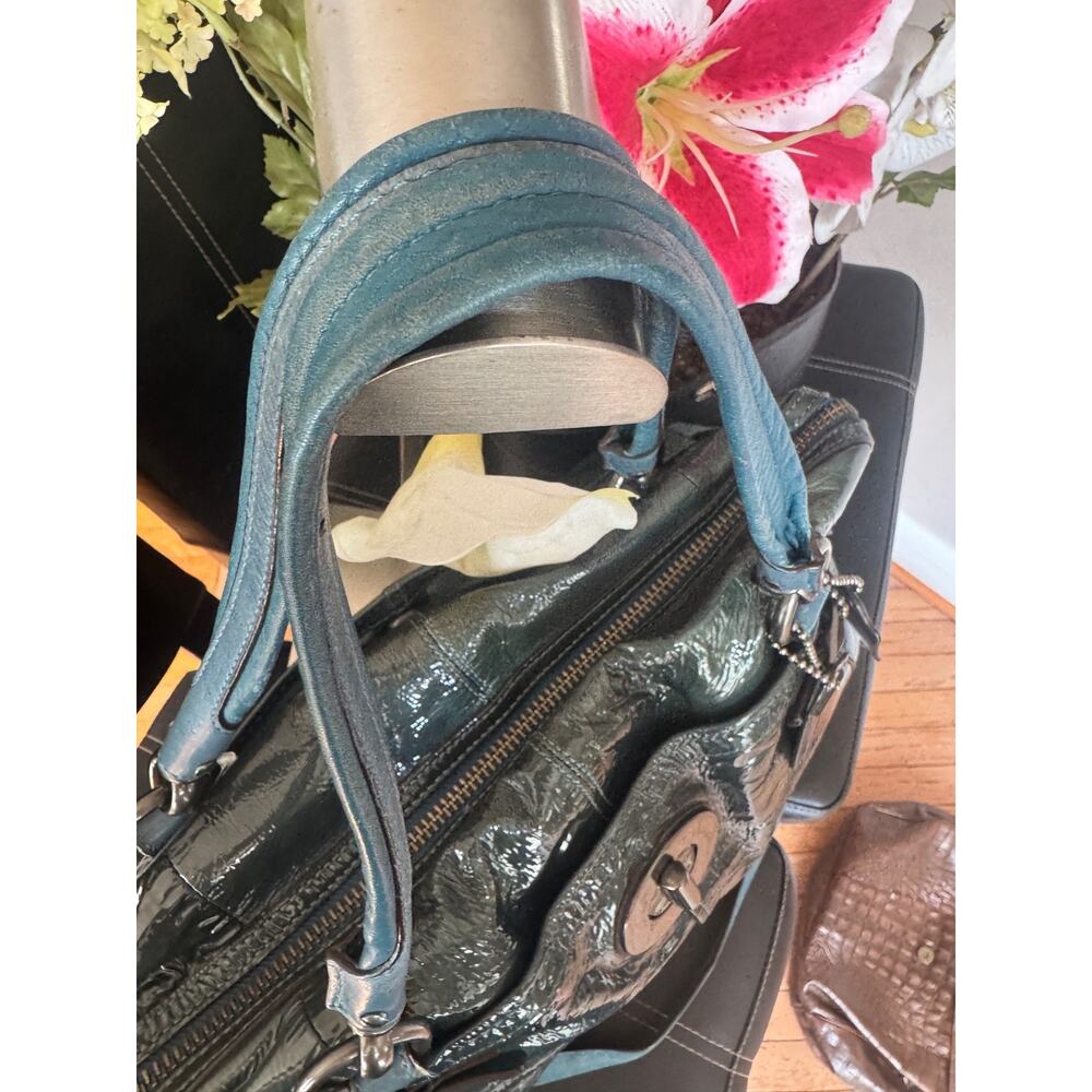 COACH FLAGSHIP Patent Leather ELLA 16394 TEAL (30000 - Picture 5 of 13